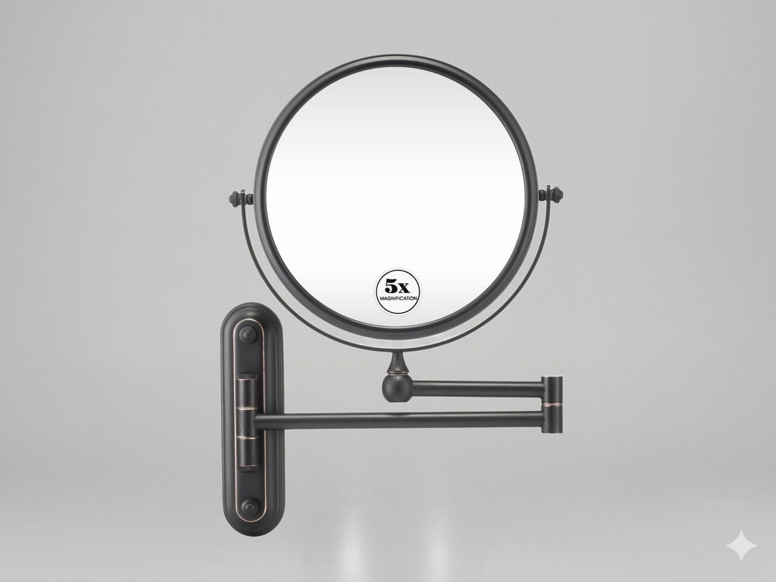 NISSIYA HERITAGE-V 8 Inch ORB Wall Mounted Makeup Mirror