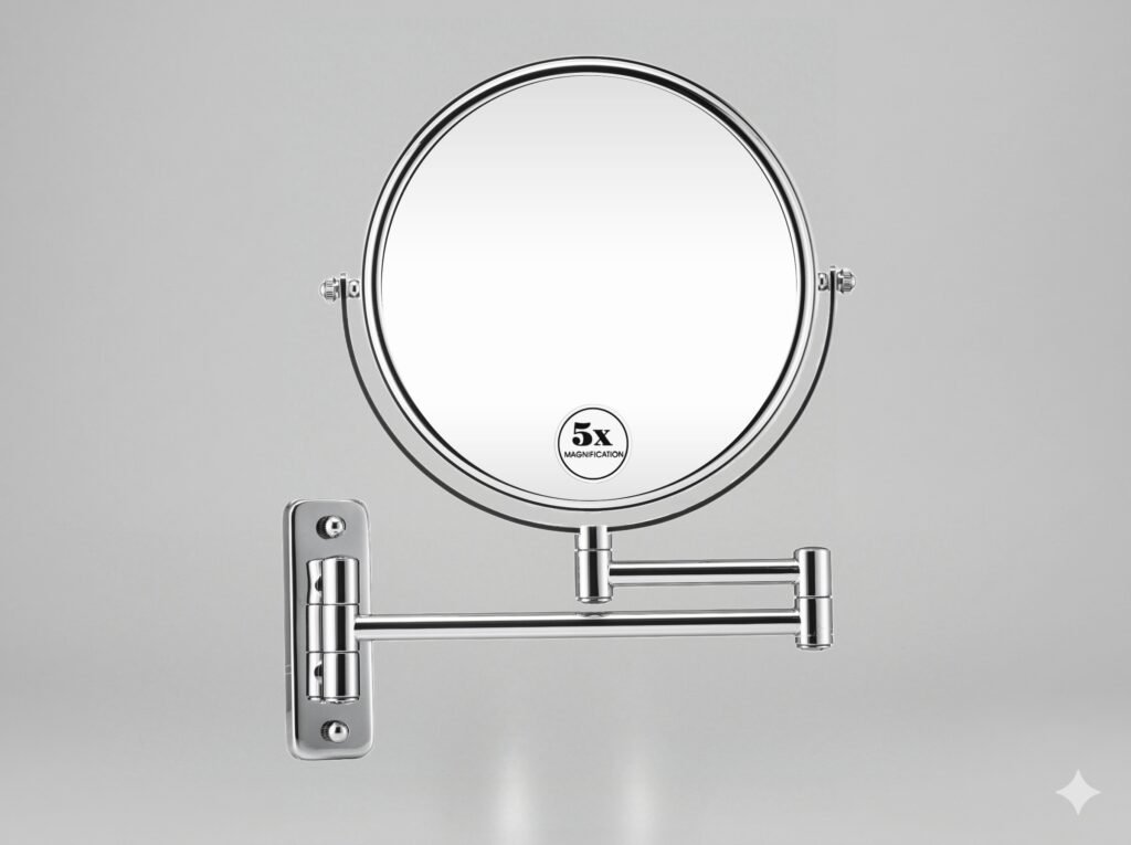 NISSIYA BASIC-P 8 Inch Double-Sided Wall Mounted Makeup Mirror