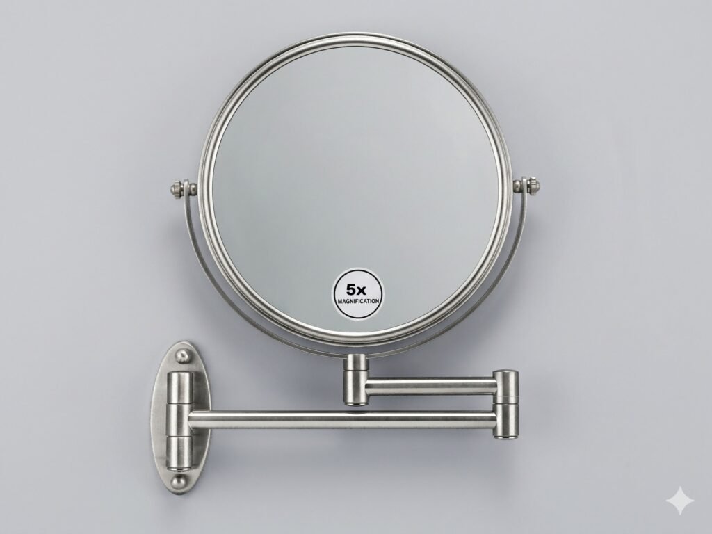 NISSIYA STAIN-V 8 Inch Double-Sided Wall Mounted Makeup Mirror