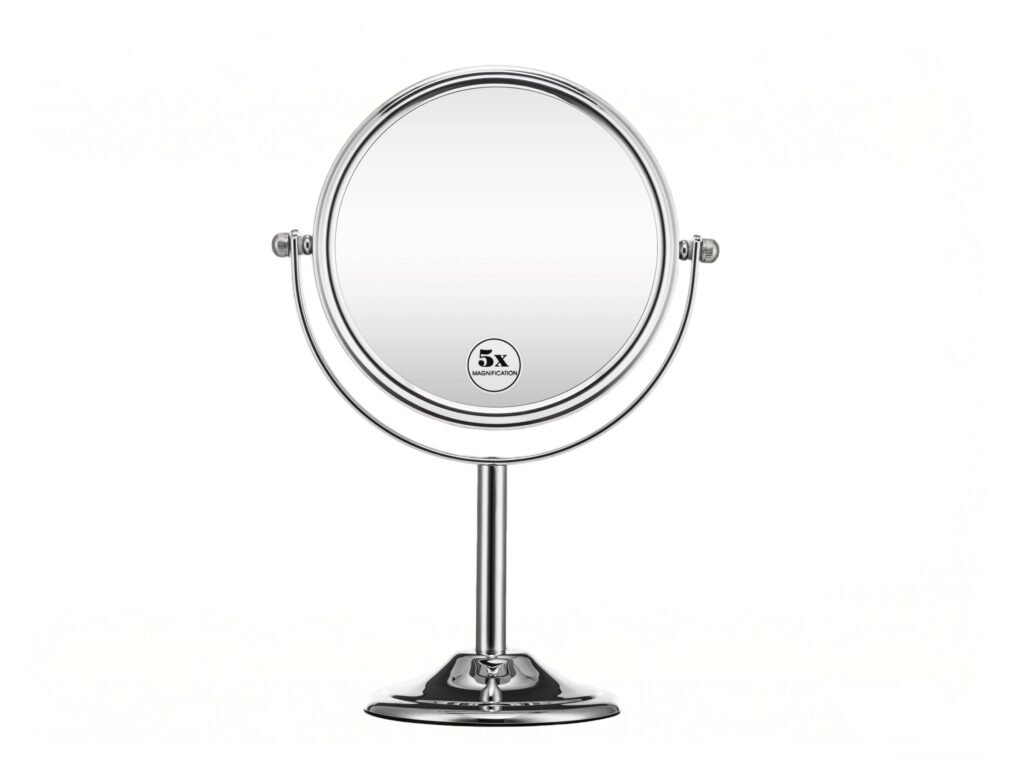NISSIYA AURA-C 8 Inch Double-Sided Tabletop Makeup Mirror
