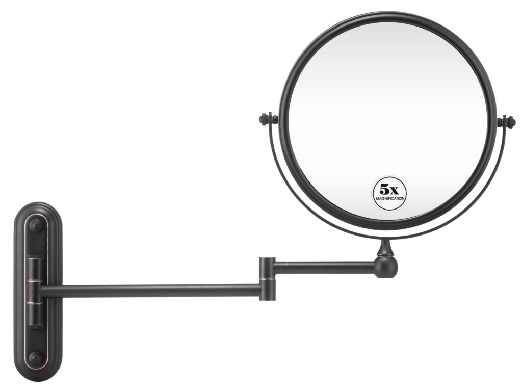 NISSIYA HERITAGE-V 8 Inch ORB Wall Mounted Makeup Mirror