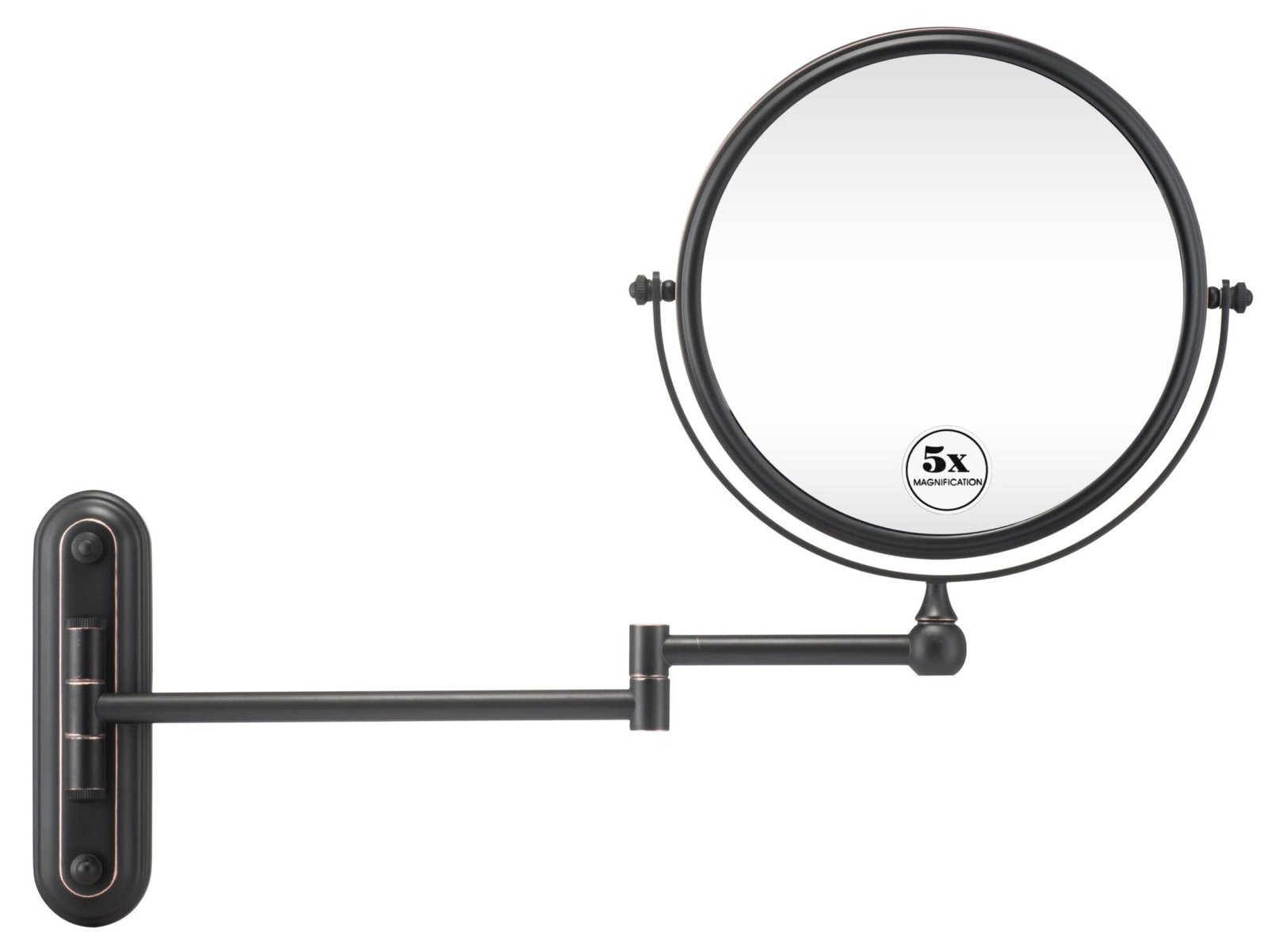 NISSIYA HERITAGE-V 8 Inch ORB Wall Mounted Makeup Mirror