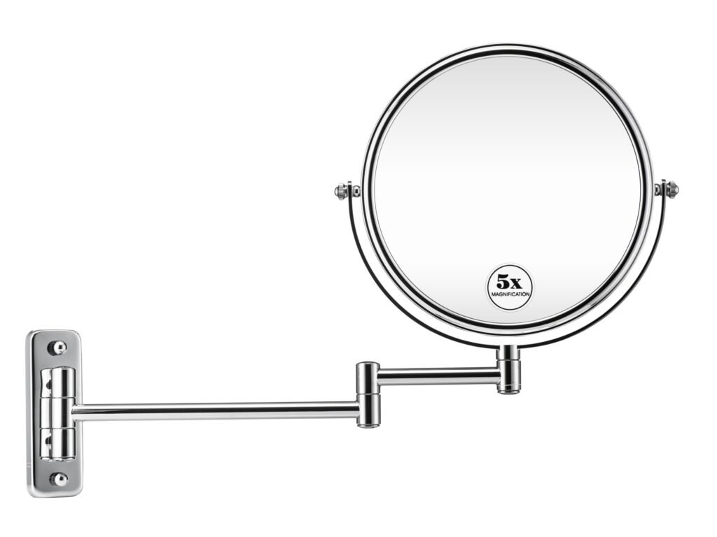 NISSIYA BASIC-P 8 Inch Double-Sided Wall Mounted Makeup Mirror