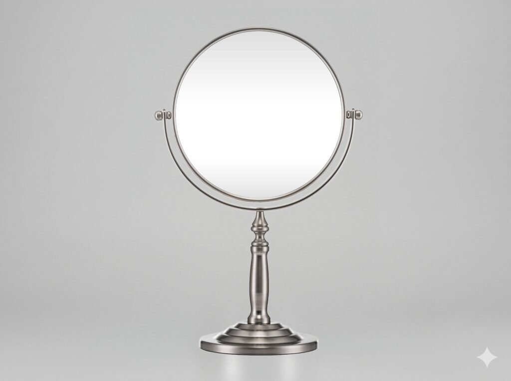 NISSIYA COLUMN-C 8 Inch Double-Sided Tabletop Makeup Mirror