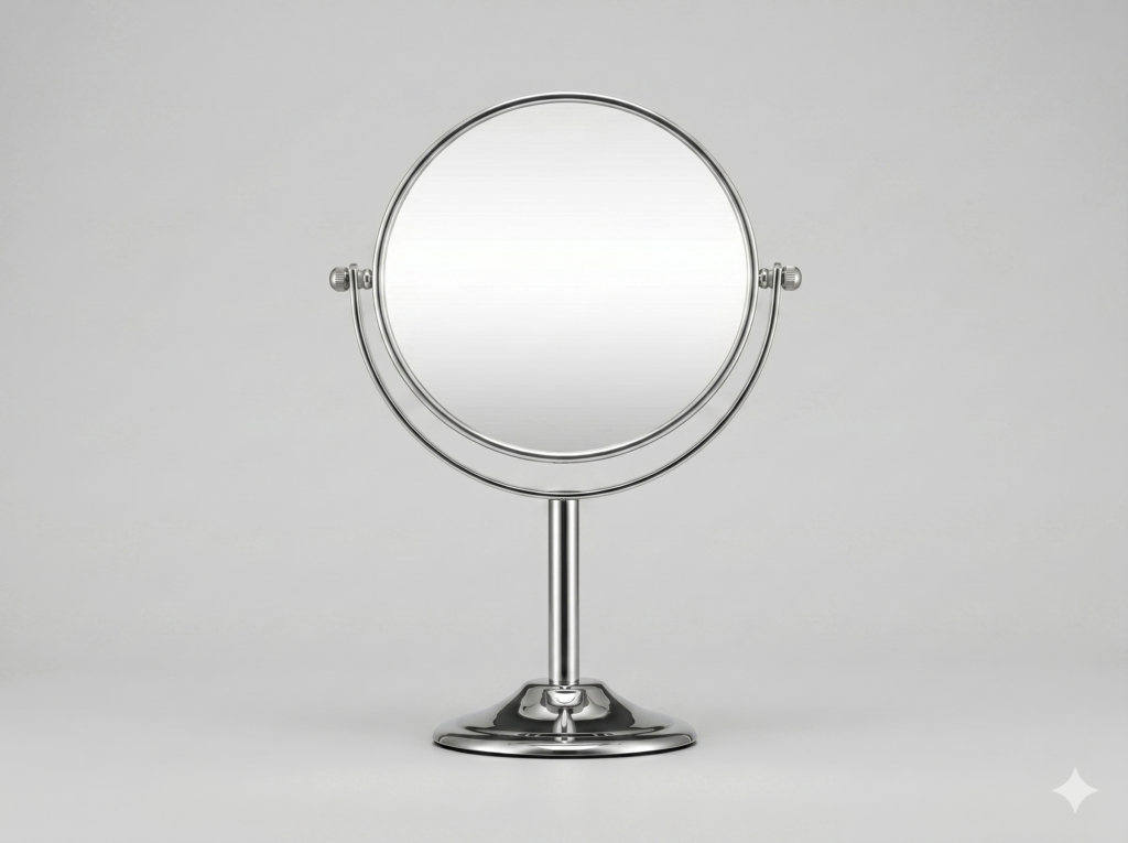 NISSIYA AURA-C 8 Inch Double-Sided Tabletop Makeup Mirror