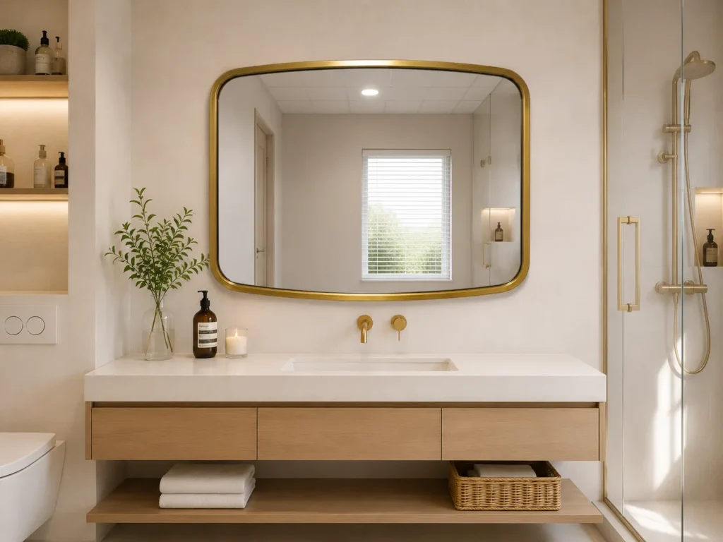Custom Shape Stainless Steel Bathroom Mirror