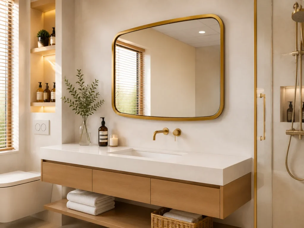 Custom Shape Stainless Steel Bathroom Mirror