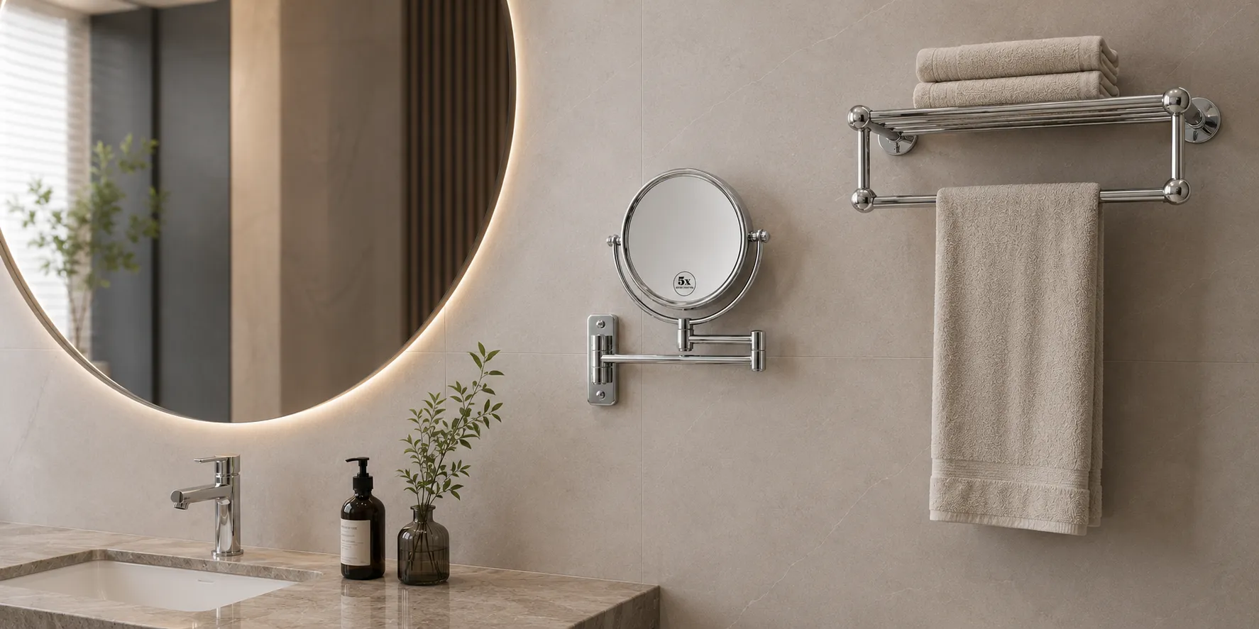 NISSIYA bathroom mirror, makeup mirror and bathroom accessories catalog download banner