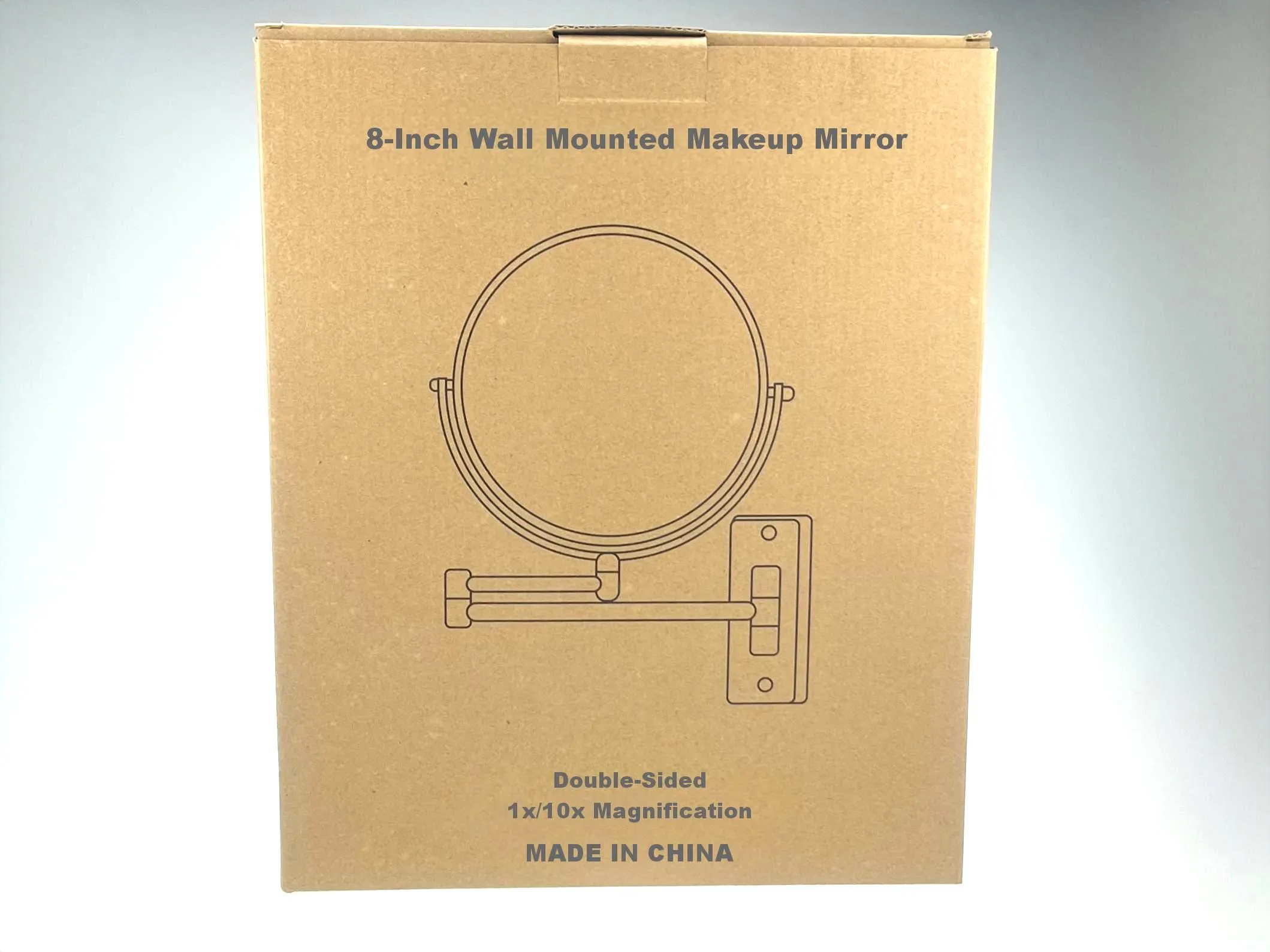 Kraft box packaging solution for LED makeup mirrors and bathroom mirrors
