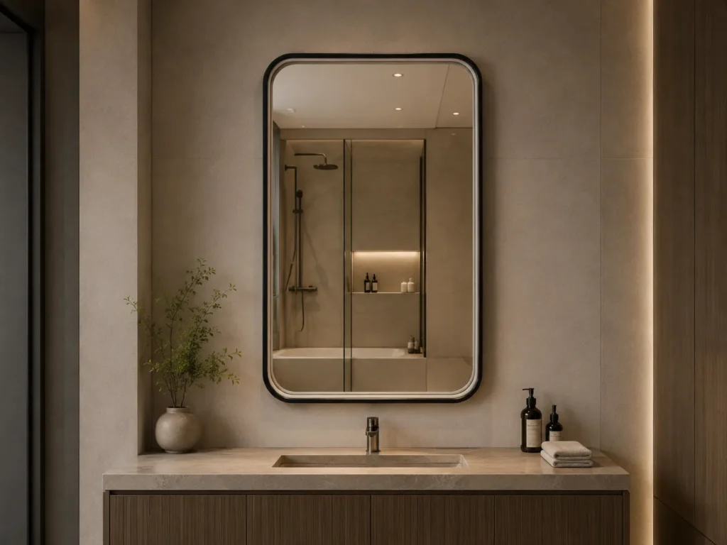 HaloFrame™ Rounded Rectangle LED Bathroom Mirror