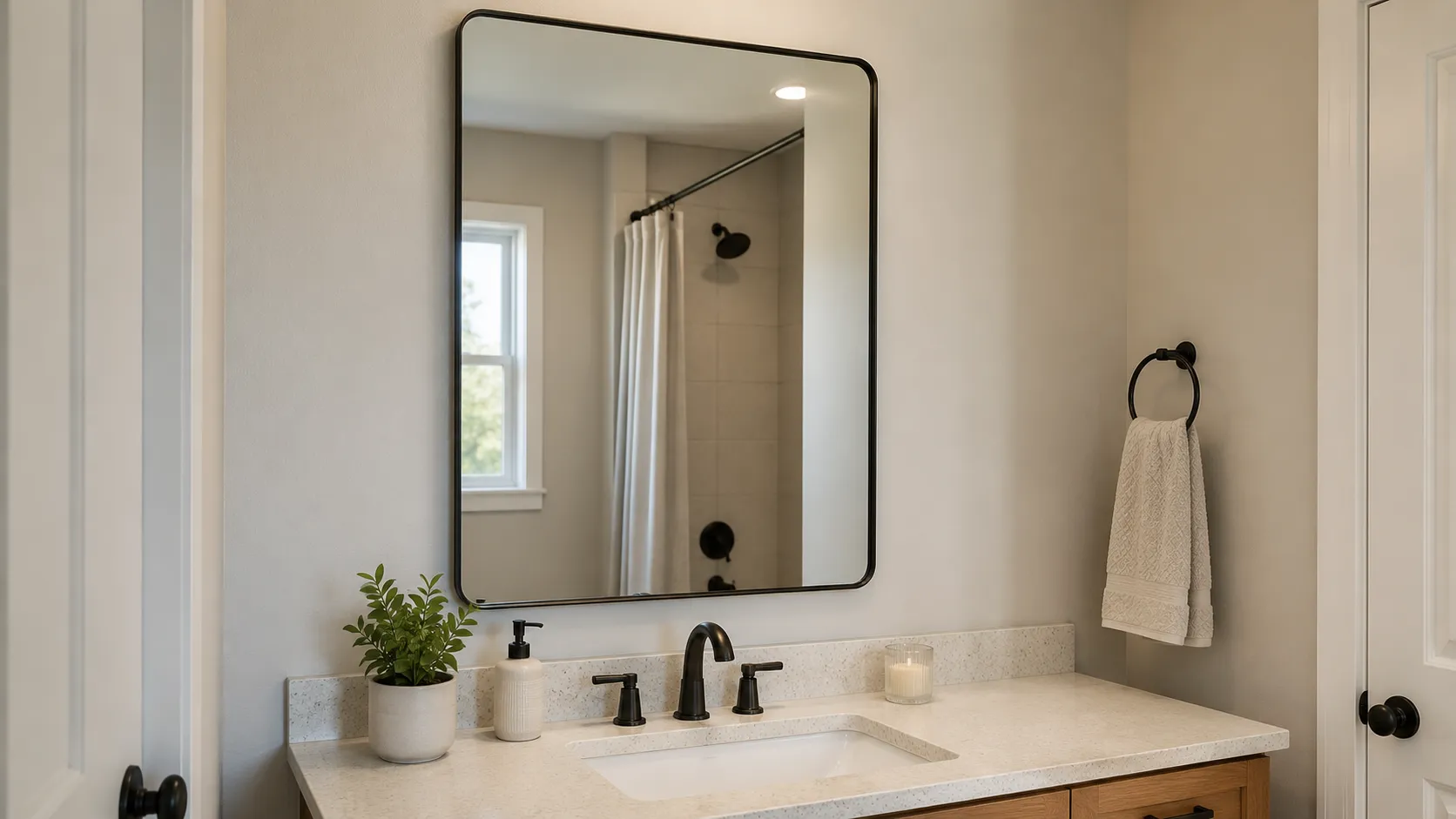 Bathroom mirror mounting systems, including keyhole, Z-bar, dovetail hook and split bracket