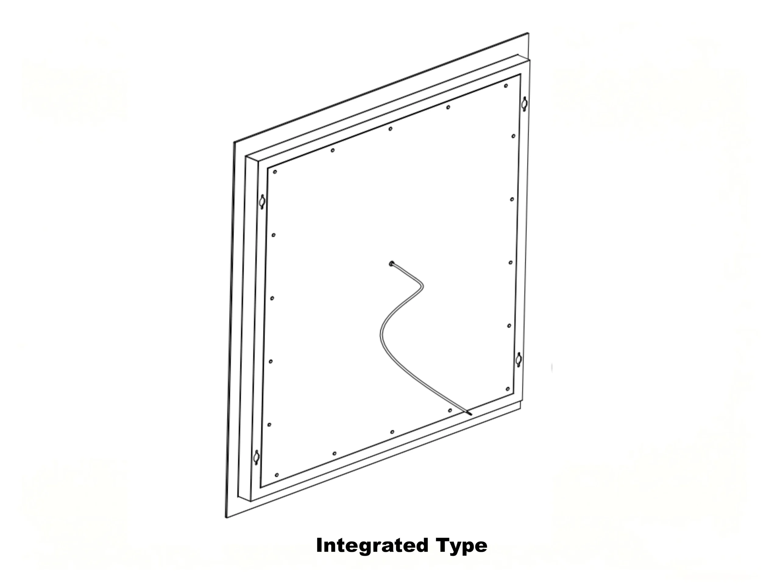Integrated type LED bathroom mirror structure with enclosed rear panel