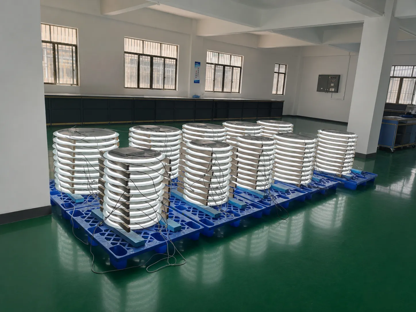 LED mirror aging test process in factory for quality assurance and project order consistency