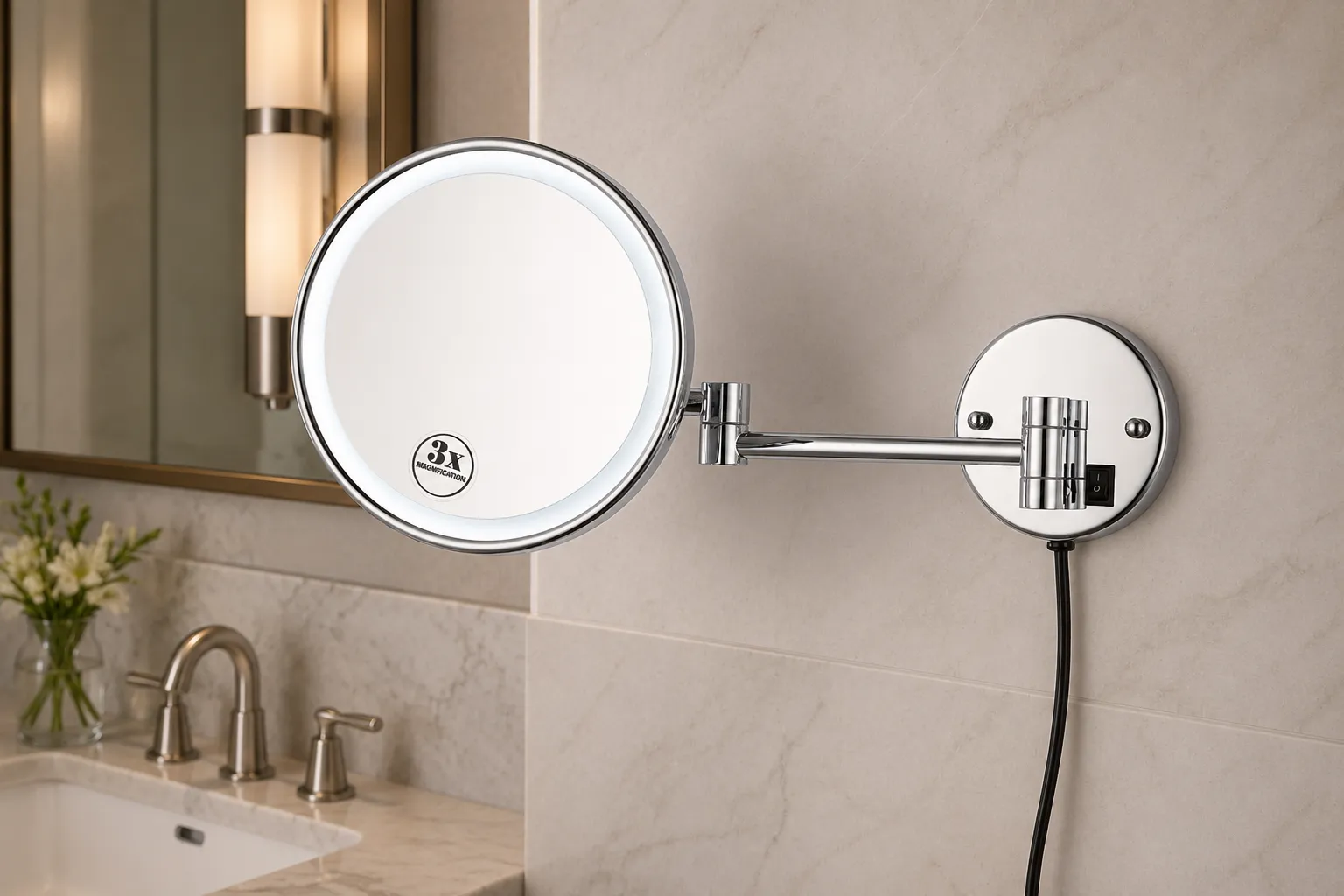 Lighted makeup mirror supplier for hotel bathroom projects