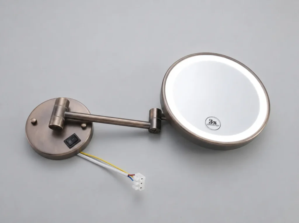 NISSIYA 8-Inch Wall Mounted Magnifying Mirror with LED Light