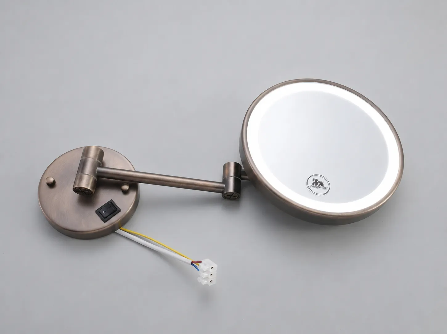 NISSIYA 8-Inch Wall Mounted Magnifying Mirror with LED Light