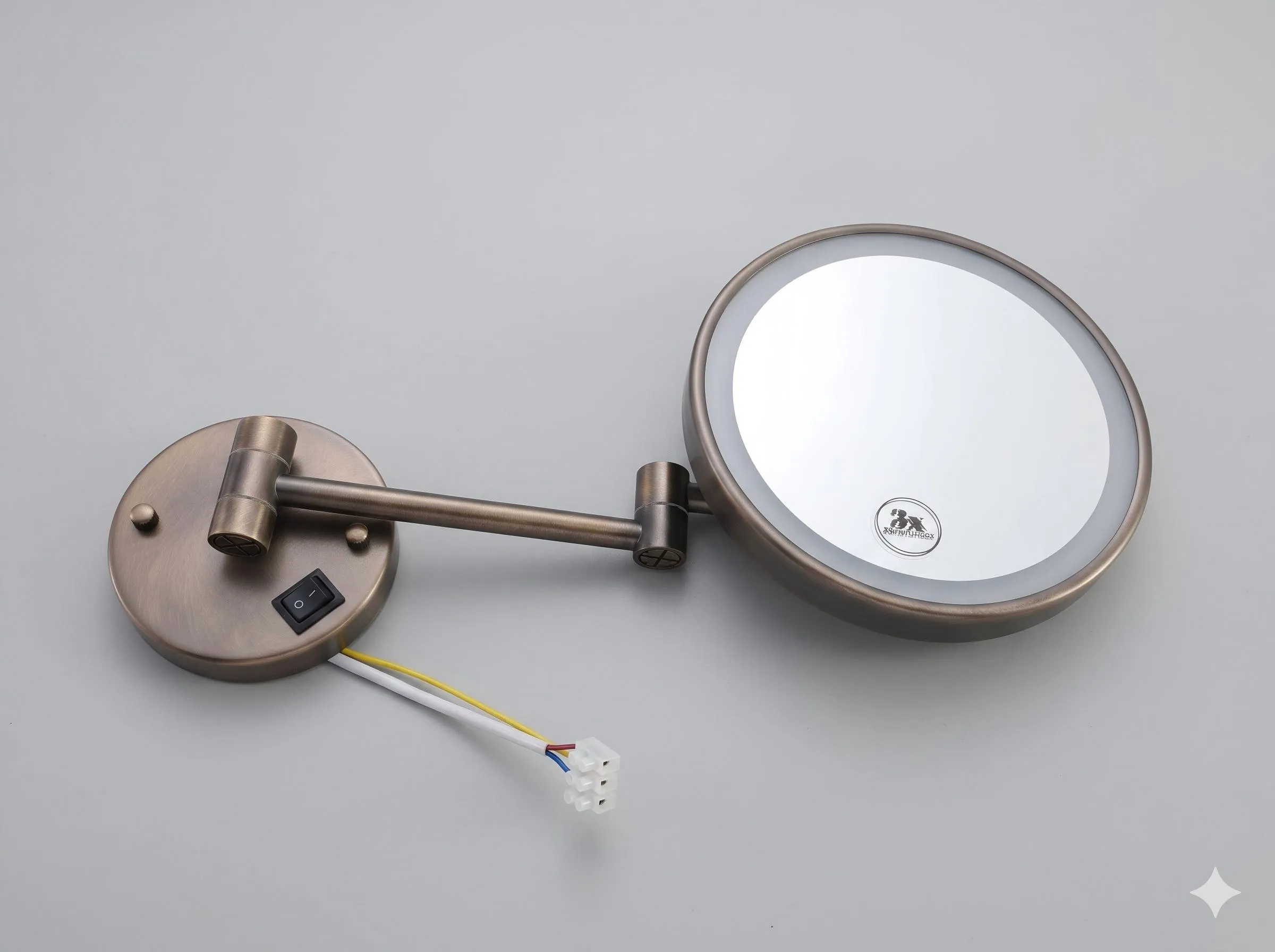 NISSIYA 8-Inch Wall Mounted Magnifying Mirror with LED Light