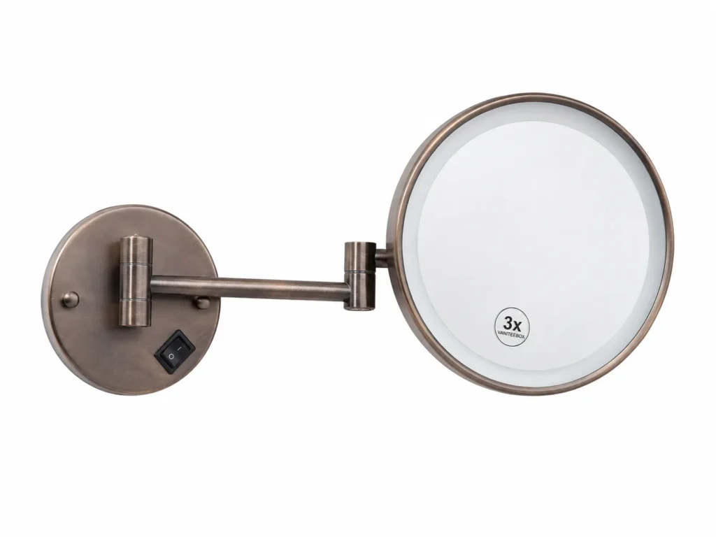 NISSIYA 8-Inch Wall Mounted Magnifying Mirror with LED Light