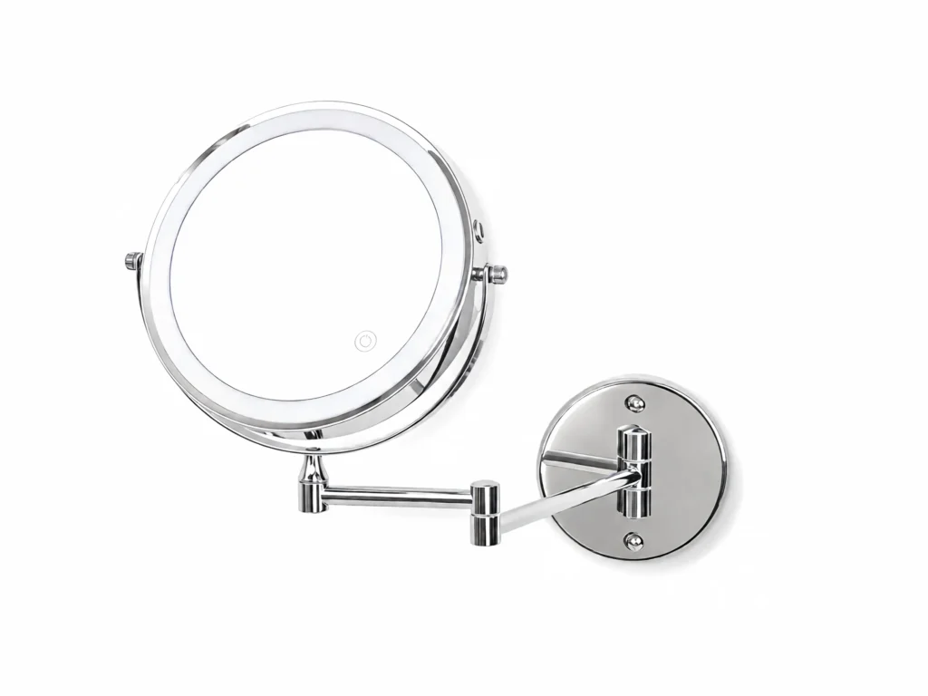 NISSIYA 8-Inch Rechargeable Magnifying Wall Makeup Mirror