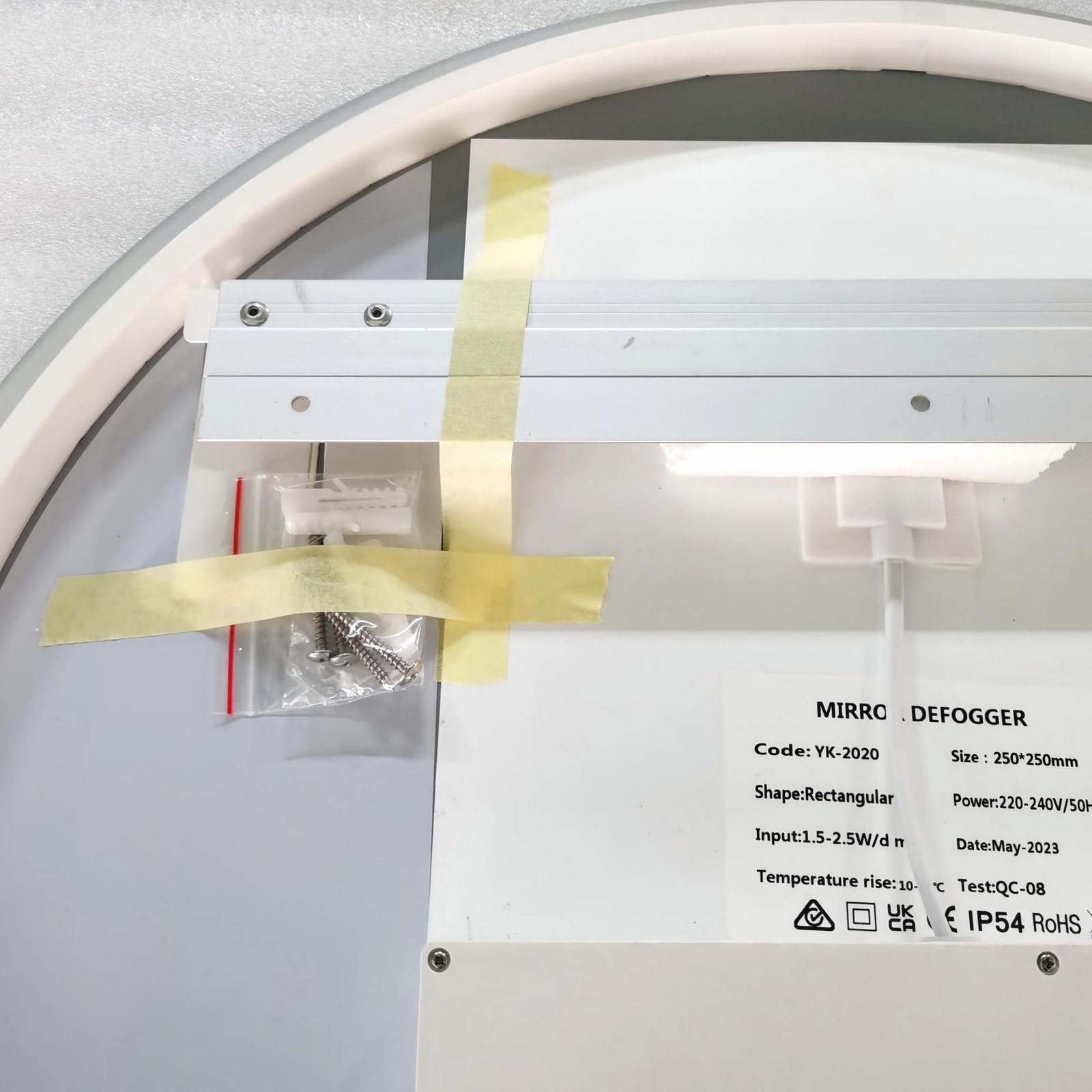 LED Bathroom Mirror Installation Rear Mounting Structure LED bathroom mirror installation rear mounting structure and hardware
