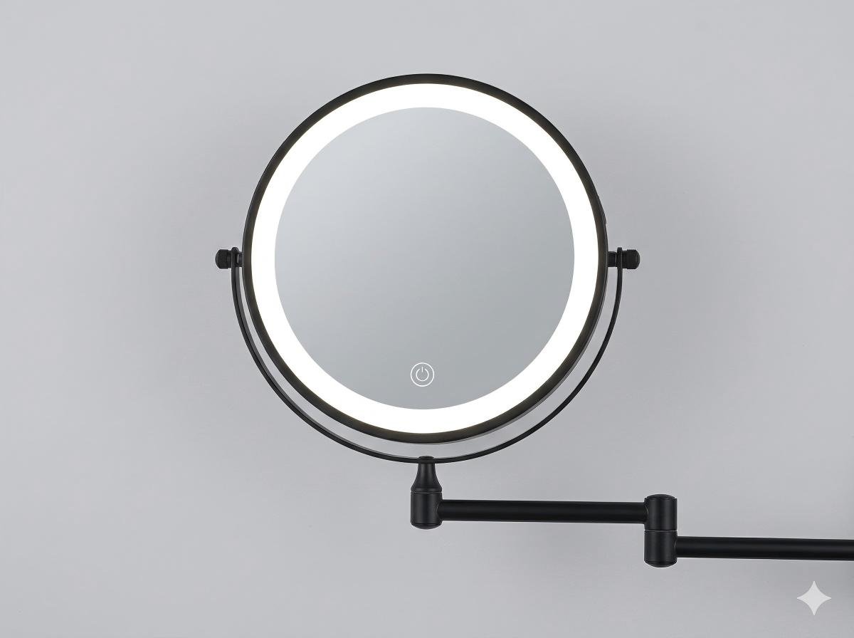 NISSIYA 8-Inch 1X/10X Rechargeable LED Wall Mount Magnifying Mirror