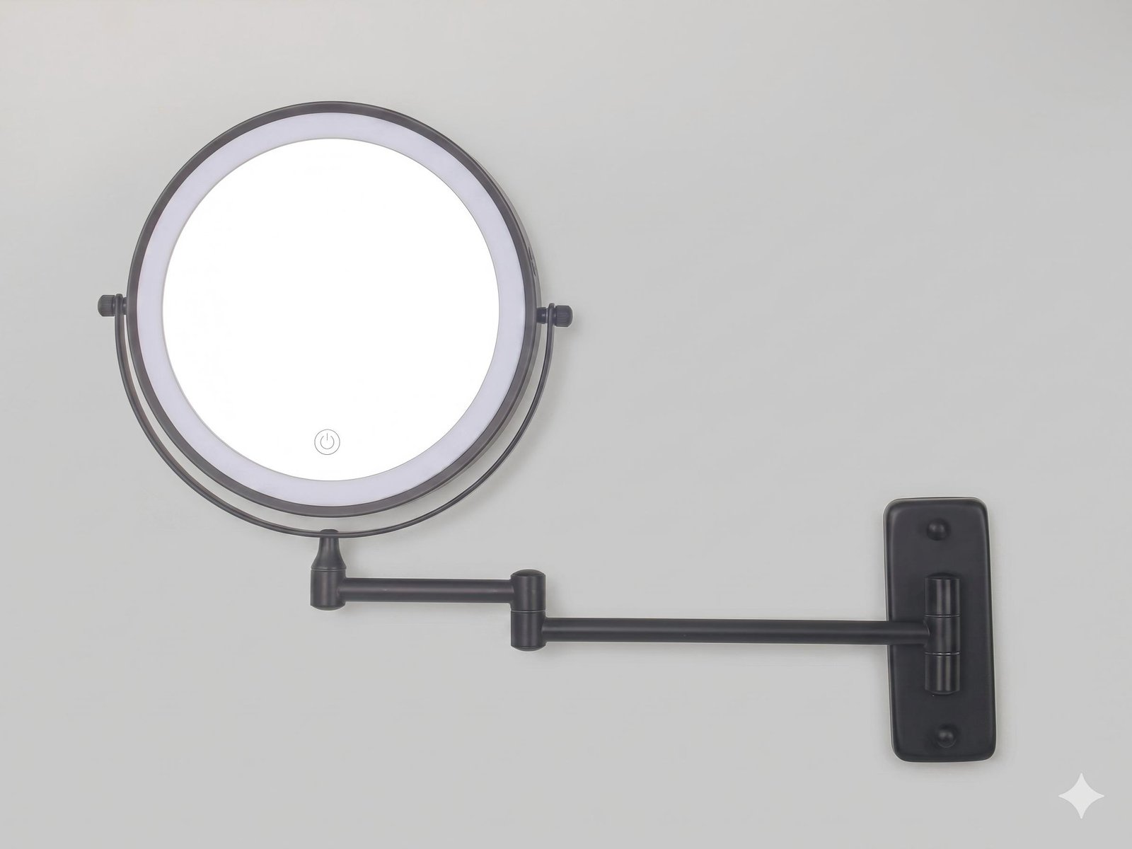 NISSIYA 8-Inch 1X/10X Rechargeable LED Wall Mount Magnifying Mirror