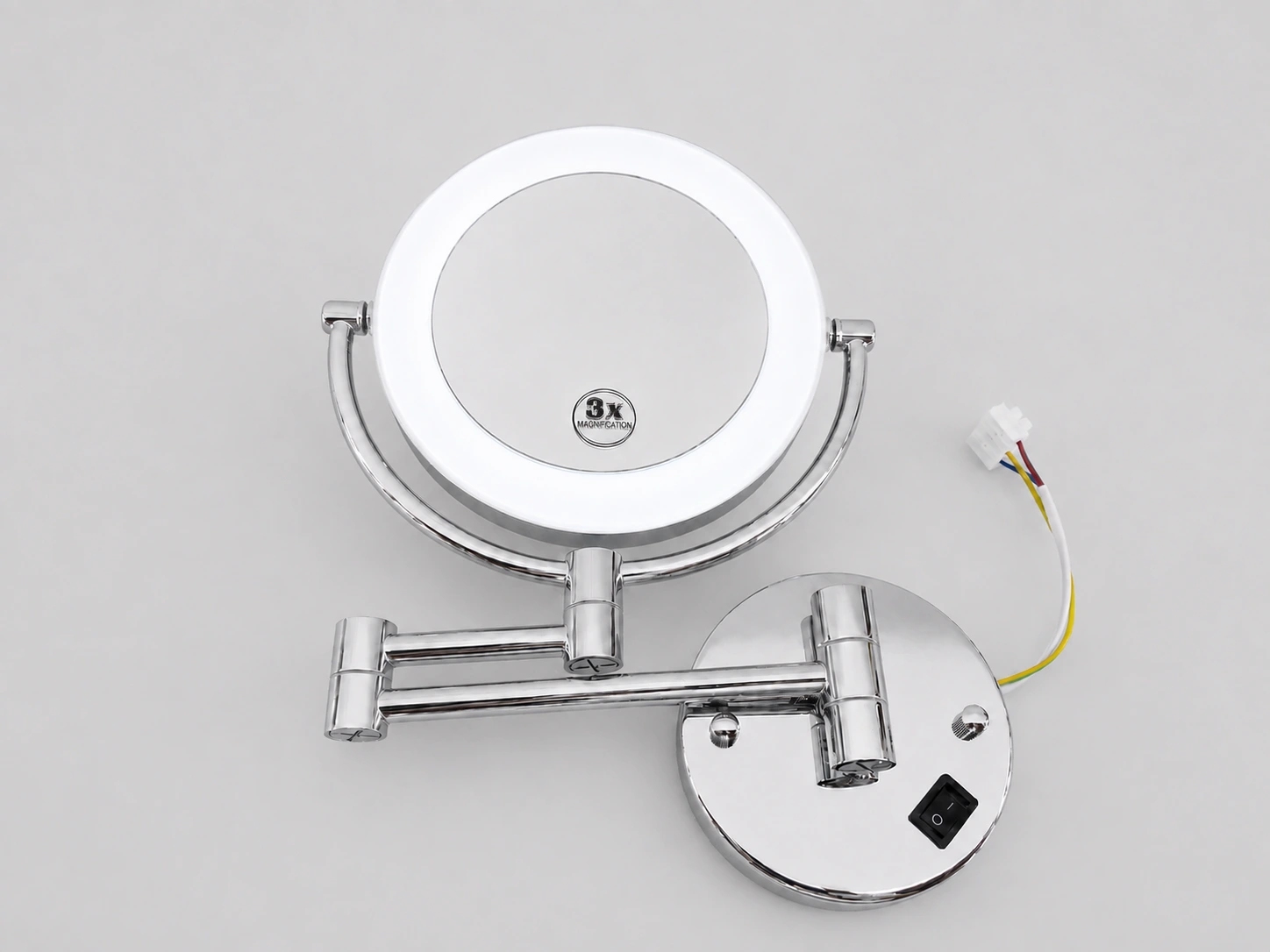ELITE Double-Sided Acrylic 3X Lighted Makeup Mirror-Polished Chrome
