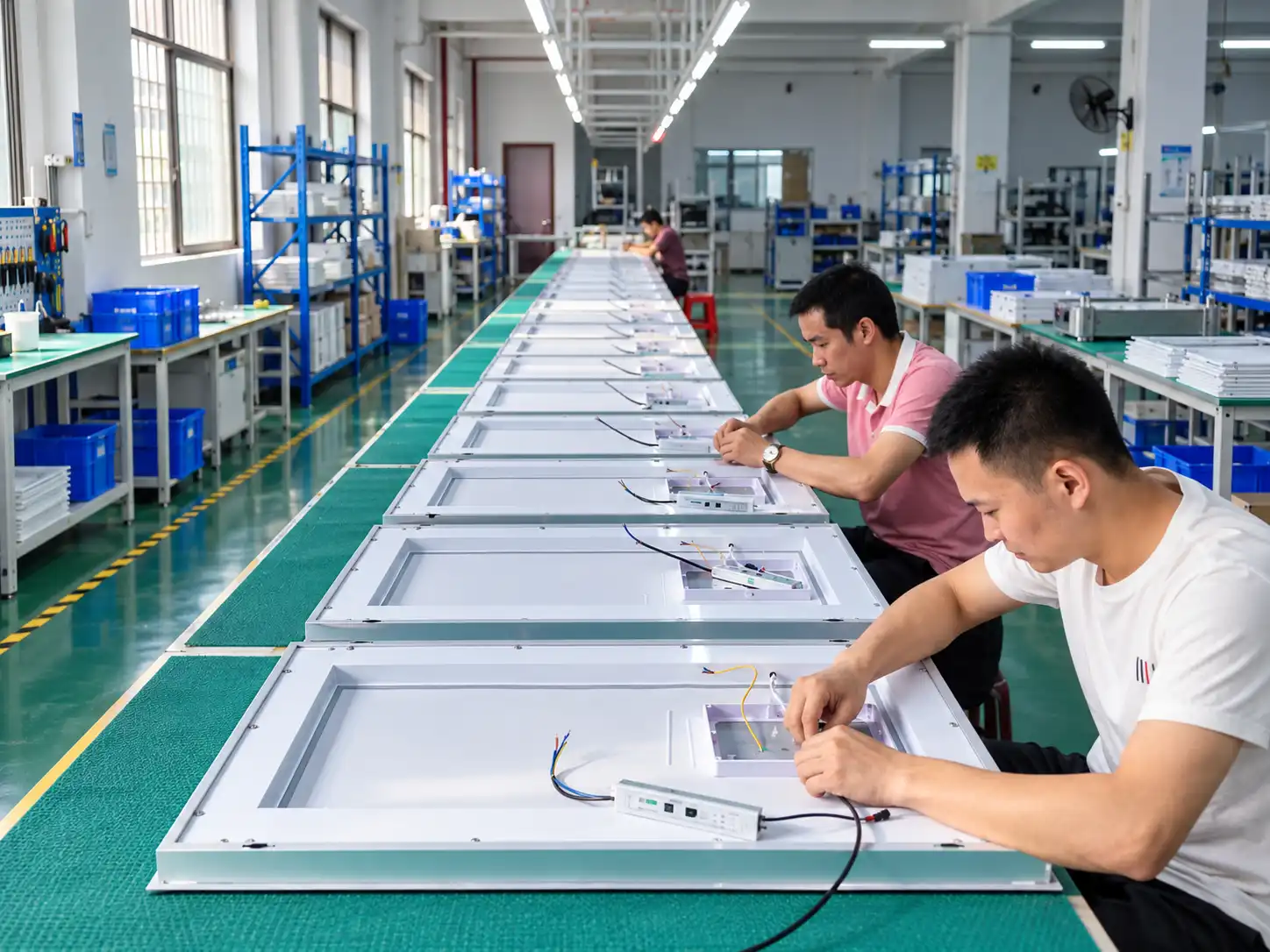 Bathroom mirror LED electrical assembly on NISSIYA production line
