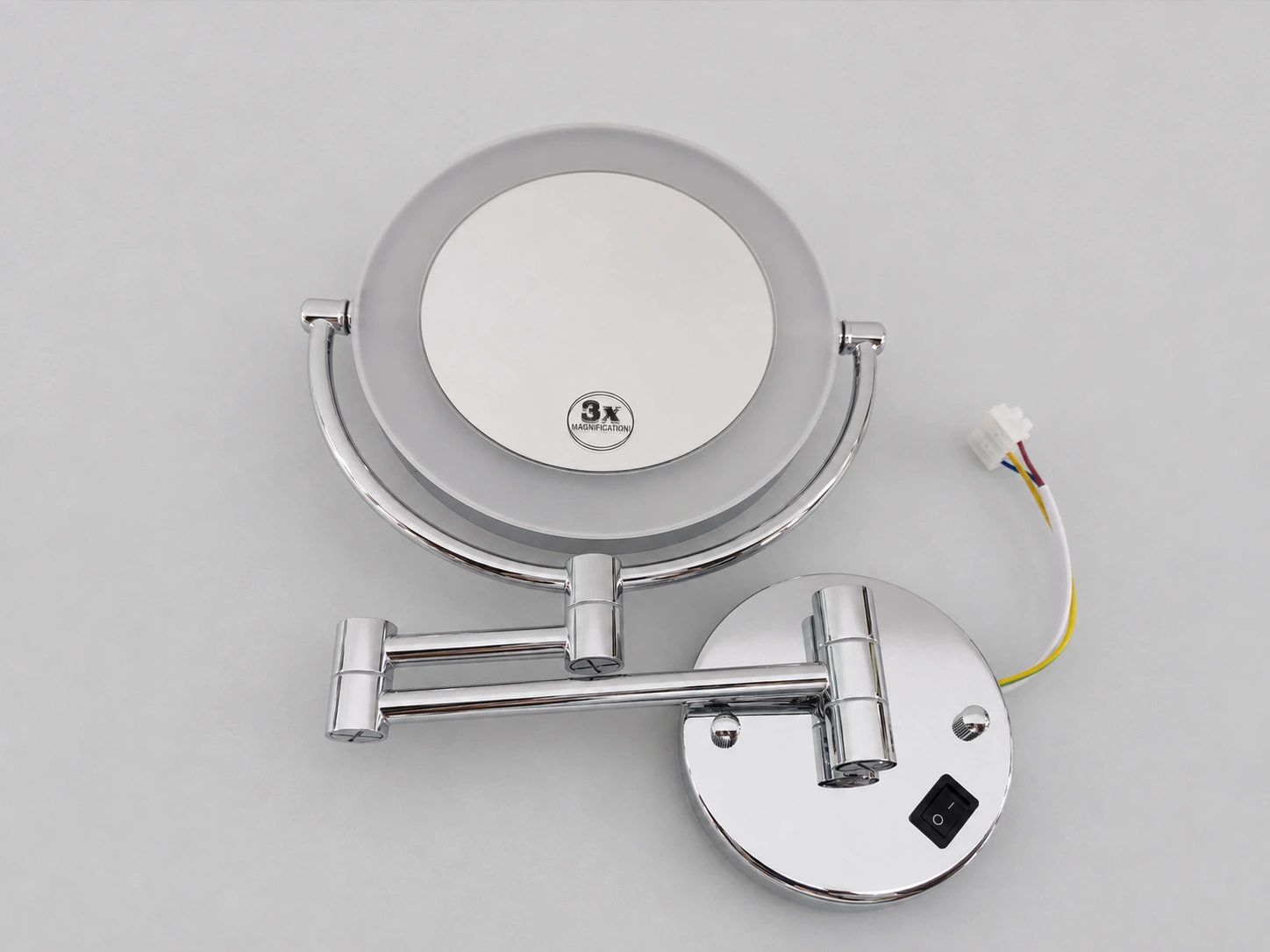 ELITE Double-Sided Acrylic 3X Lighted Makeup Mirror-Polished Chrome