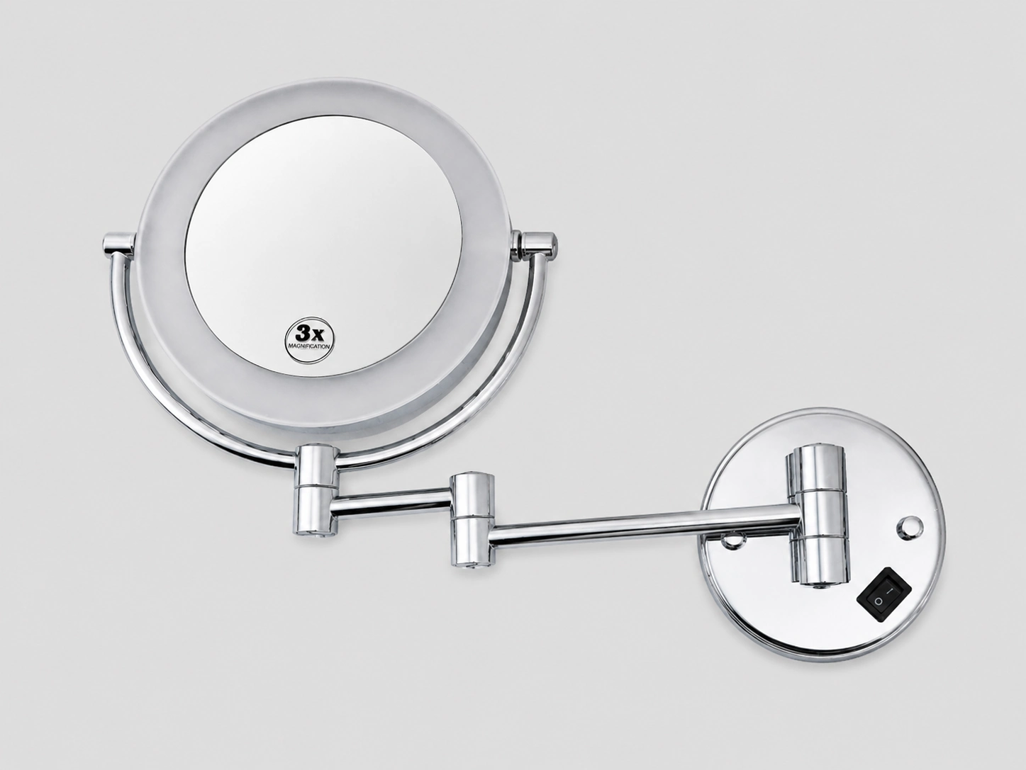 ELITE Double-Sided Acrylic 3X Lighted Makeup Mirror-Polished Chrome